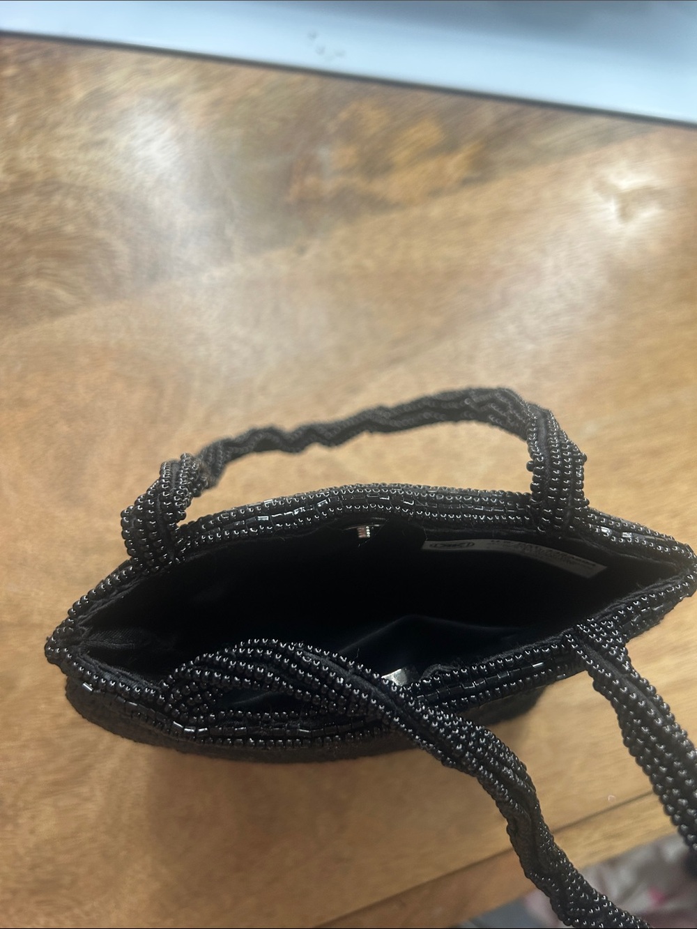 Black Beaded Evening X- Small Handheld Bag Women - Picture 3 of 3